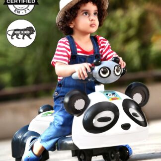 Babyhug Panda Gyro-Swing Car With Steering Wheel On Rent Black & White 1
