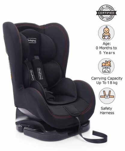 Babyhug Cruise Convertible Reclining Car Seat With Side Impact Protection On Rent Black 1