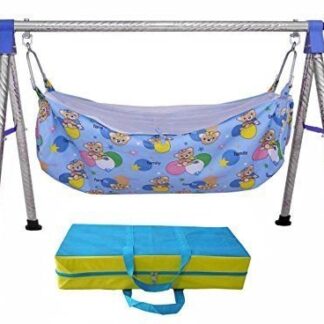A to Z Hub Baby Cradle N Swing Ghodiyu with Indian Style Hammock Having Mosquito Net for New Born Infants, Blue on Rent 1