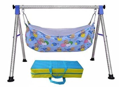 A to Z Hub Baby Cradle N Swing Ghodiyu with Indian Style Hammock Having Mosquito Net for New Born Infants, Blue on Rent 1
