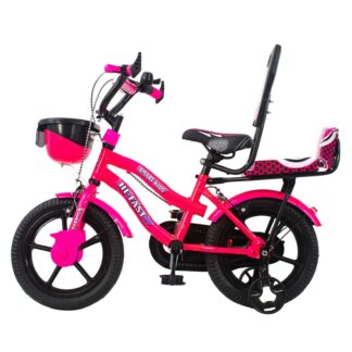 Hi-Fast Smart Kid's Bicycle with Training Wheels & Double Seat On Rent Pink 1