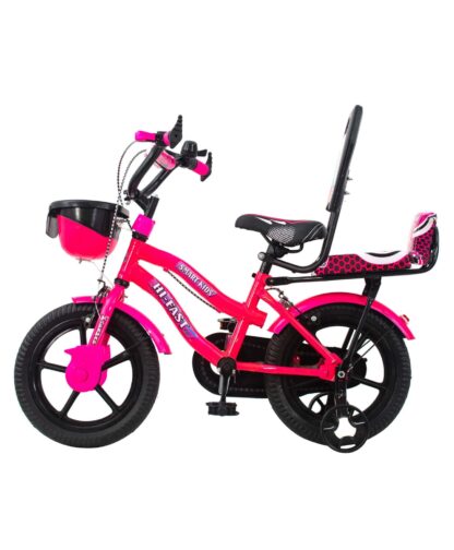 Hi-Fast Smart Kid's Bicycle with Training Wheels & Double Seat On Rent Pink 1