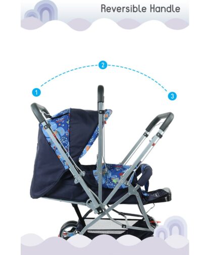 Babyhug Comfy Ride Stroller With Reversible Handle On Rent Blue 2