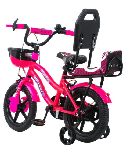 Hi-Fast Smart Kid's Bicycle with Training Wheels & Double Seat On Rent Pink 2