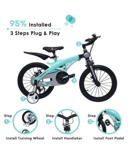 R for Rabbit Tiny Toes Jazz Plug N Play Bicycle Light Blue On Rent 16 inches 2