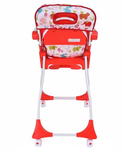 Bloom High Chair with Footrest Animal Print by Babyhug - Red on Rent 4
