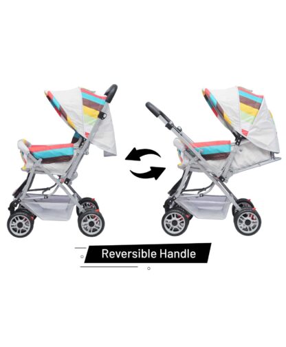 R for Rabbit Lollipop Lite Stroller Cum Pram On Rent Grey Multicolour 3
