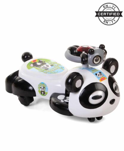 Babyhug Panda Gyro-Swing Car With Steering Wheel On Rent Black & White 4