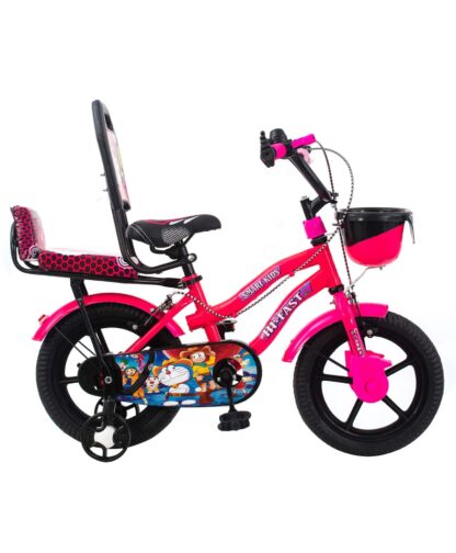 Hi-Fast Smart Kid's Bicycle with Training Wheels & Double Seat On Rent Pink 4