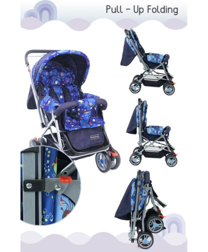 Babyhug Comfy Ride Stroller With Reversible Handle On Rent Blue 5