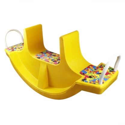 KIDDIE FUN See Saw Rocker for Kids with Metal Backrest - Plastic 3-Way Boat Ride-on Toy - for Indoors and Outdoors for Kids On Rent 1