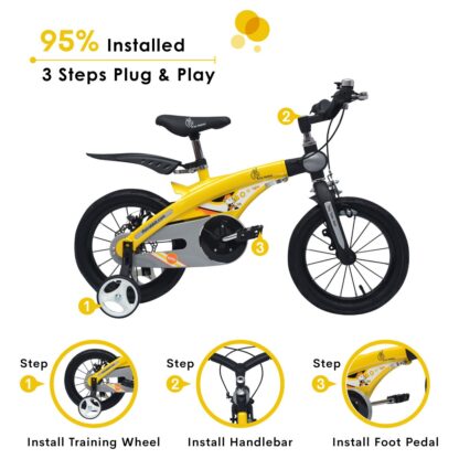 R for Rabbit Tiny Toes Jazz Smart Plug n Play Bicycle for Kids of 4 to 7 Years Boys & Girls Size 16T inches with Magnesium Alloy Adjustable Structure & Disc Brakes On Rent 2