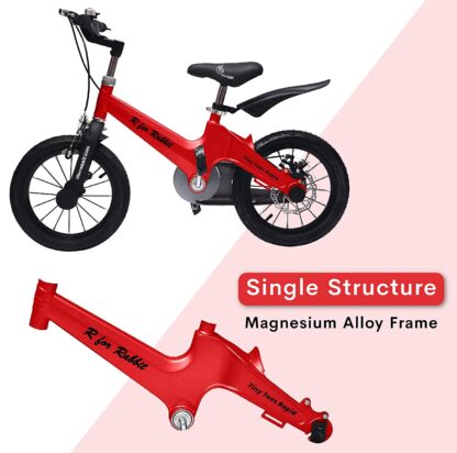 R for Rabbit Tiny Toes Rapid Plug n Play Bicycle for Kids of 3 to 5 Years Boys & Girls Size 14T inches with Single Structure Magnesium Alloy & Disc Brakes On Rent 2