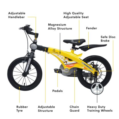 R for Rabbit Tiny Toes Jazz Smart Plug n Play Bicycle for Kids of 4 to 7 Years Boys & Girls Size 16T inches with Magnesium Alloy Adjustable Structure & Disc Brakes On Rent 5