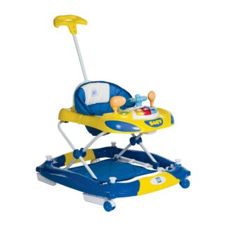 Mee Mee Anti-Fall Baby Walker with Rocker Adjustable Height and Seat (Blue) On Rent 1
