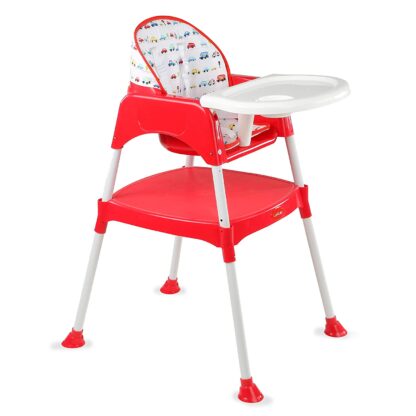 LuvLap 3 in 1 Convertible High Chair with 5 Point Safety Belts Red On Rent 1