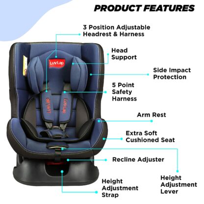LuvLap Sports Convertible Car Seat for Baby & Kids from 0 Months to 4 Years (Blue) 2
