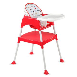 LuvLap 3 in 1 Convertible High Chair with 5 Point Safety Belts Red On Rent 2