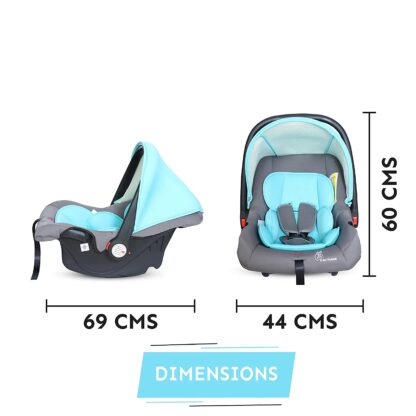 R for Rabbit Picaboo 4 in 1 Multi Purpose Baby Carry Cot,Car Seat, Rocker,Feeding Chair for Infant Babies of 0 to 15 Months & Weight Capacity Upto 13 Kgs(Blue Grey) 3
