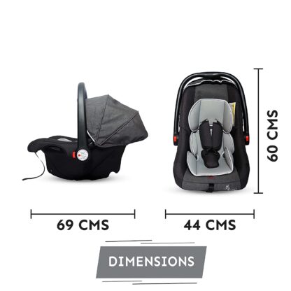 R for Rabbit Picaboo 4 in 1 Multi Purpose Baby Carry Cot,Car Seat, Rocker,Feeding Chair for Infant Babies of 0 to 15 Months & Weight Capacity Upto 13 Kgs (Grey) On Rent 3