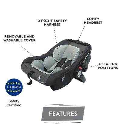 R for Rabbit Picaboo 4 in 1 Multi Purpose Baby Carry Cot,Car Seat, Rocker,Feeding Chair for Infant Babies of 0 to 15 Months & Weight Capacity Upto 13 Kgs (Grey) On Rent 4