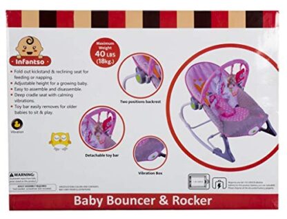 INFANTSO Baby Rocker & Bouncer Foldable Portable with Calming Vibrations & Toy On Rent 5