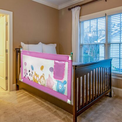 Luvlap Bed Rail Guard for Baby/Kids Safety (180 x 68 CM), Portable & Foldable Bed Rail (Pink) On Rent 2