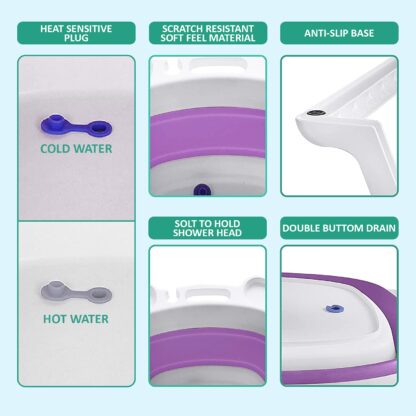 LuvLap Splash 2 in 1 Folding Baby Bath tub cum Baby Bather with Temperature Sensitive Plug & Anti Slip base On Rent 5