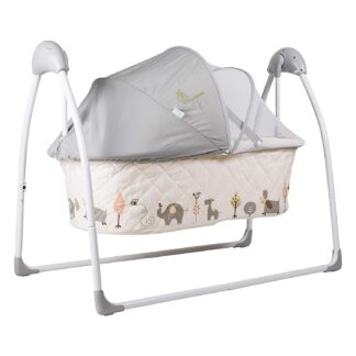 R for Rabbit Lullabies Automatic Swing Cradle with Remote Control | Balanced Automatic Swing Cradle | Electronic Cradle for Baby | Baby Cradle of Age 0-2 Years(Cream) On Rent 1