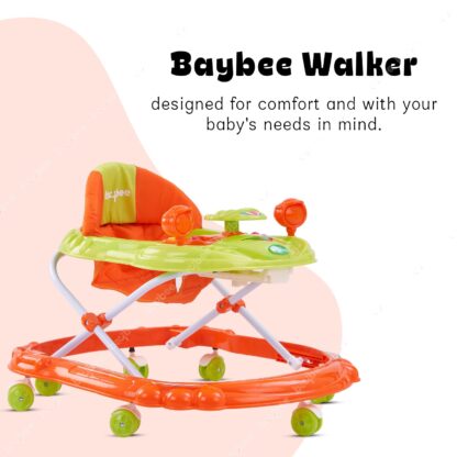 Baybee Winnie Baby Walker Round Kids Walker for Babies Cycle with Adjustable Height and Musical Toy Bar Rattles and Toys Ultra Soft Seat-Activity Walker on rent 2